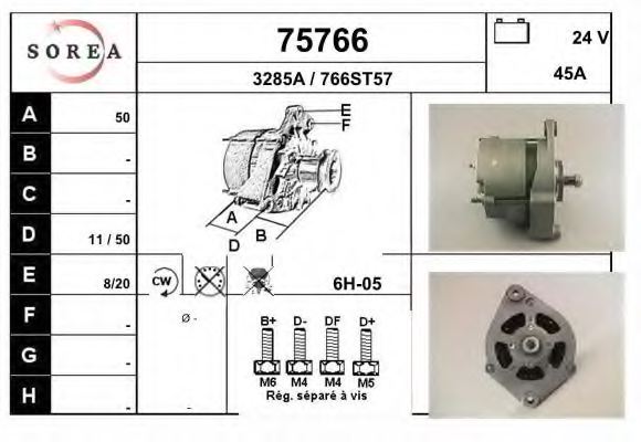 EAI 75766 Alternator